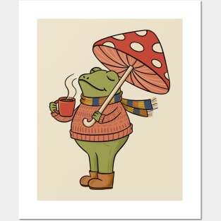 Cozy frog and mushroom Posters and Art